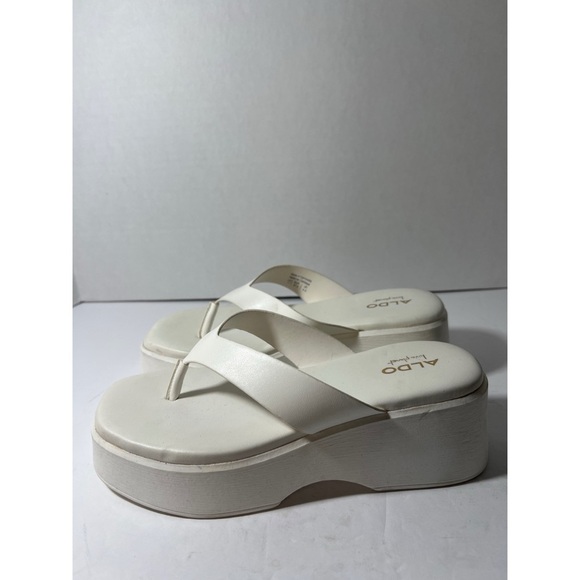 ALDO Women's White Platform Sandals - Picture 2 of 7
